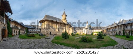 Neamt monastery during a cloudy day in Romania