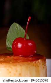 Neapolitan Flan With Caramel And Cherry