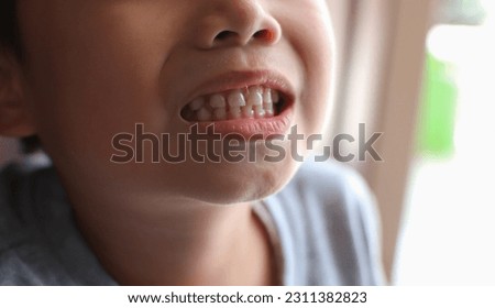 neat clean teeth portrait, child dental health concept
