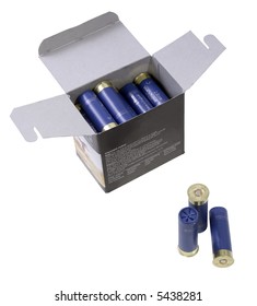 neatly stacked shotgun shells in a box, to be used for hunting. Clipping path included
