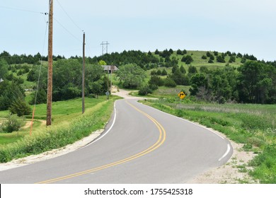 Nebraska Country Rural Highway In The Hills