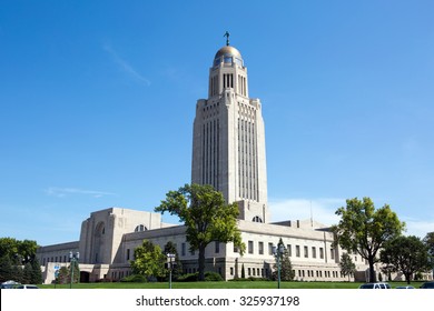 Nebraska State Capitol building is located in Lincoln, Nebraska, USA.