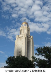 Nebraska State Capitol Building On A Sunny Day