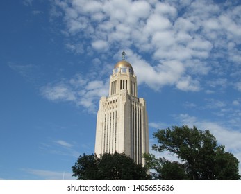 Nebraska State Capitol Building On A Sunny Day