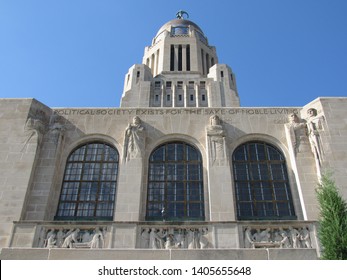 Nebraska State Capitol Building On A Sunny Day