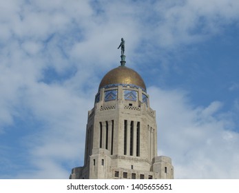 Nebraska State Capitol Building On A Sunny Day