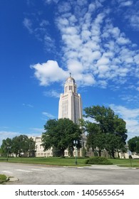 Nebraska State Capitol Building On A Sunny Day