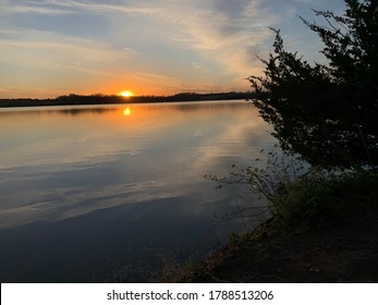 Nebraska Sunset Over The Lake