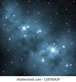 nebula with bright stars