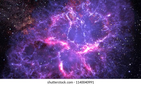 Nebula and galaxies in dark space. Elements of this image furnished by NASA. - Powered by Shutterstock