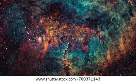 Nebula and galaxies in deep space. Elements of this image furnished by NASA.