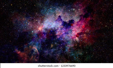 Nebula and galaxies in space. Celestial sky. Elements of this image furnished by NASA.