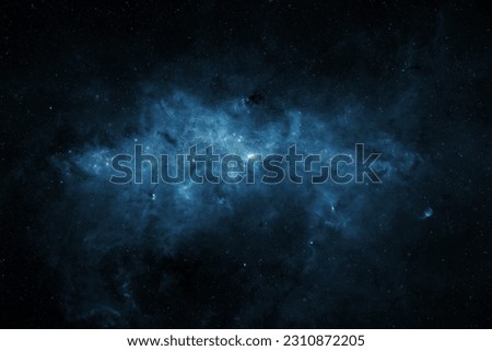 Nebula and galaxies in space. The Milky Way center aglow with dust. Beautiful science fiction wallpaper. Elements of this image furnished by NASA.
