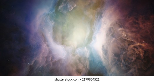 nebula wave breaking in the stellar emission nebula. giant interstellar cloud in the constellation Sagittarius. Retouched image. Elements of this image furnished by NASA.