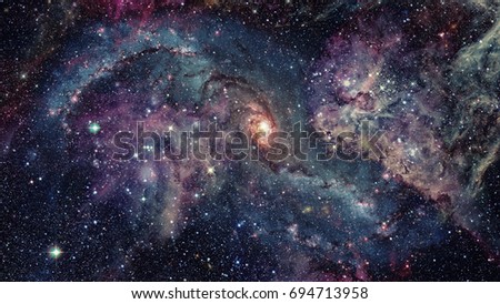 Nebulae and galaxies. Elements of this Image Furnished by NASA