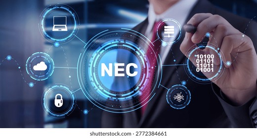 NEC Edge Network Computing Framework with Cloud Infrastructure Cybersecurity Data Processing Distributed Systems and Digital Connectivity Environment.