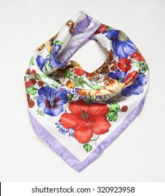 A Neck Floral Scarf Isolated