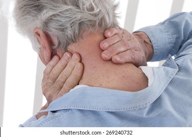 Neck Pain Senior Man