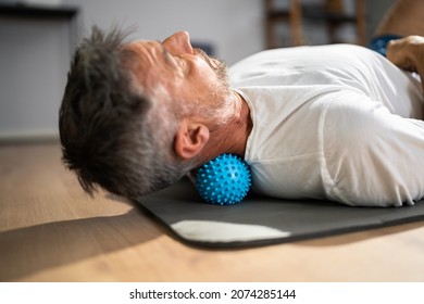 Neck Trigger Point Massage Using Spiky Ball Myofascial Release