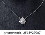 Necklace with natural diamond pendant for women in luxurious style on a clean background