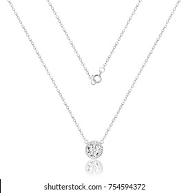 necklace and pendant on white background - Shutterstock ID 754594372