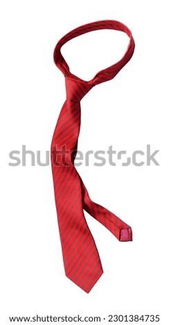 Necktie. Red silk necktie isolated on white background.