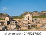 Necropolis of Hierapolis ancient city in Denizli. Pamukkale, Türkiye 