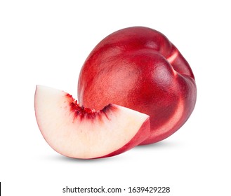 Nectarine fruit isolated on white background. full depth of field