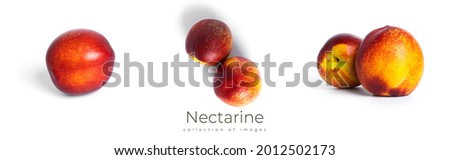 Nectarine isolated on a white background. Nectarine fruit. High quality photo