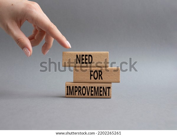 Need Improvement Symbol Wooden Blocks Words Stock Photo 2202265261 ...