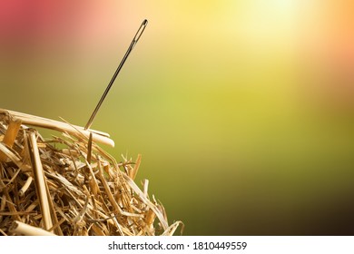 Needle in a hay stack on a blur background