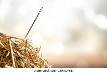 Needle in  haystack on background
