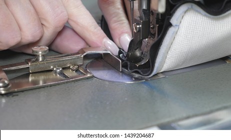 Needle Sewing Machine Quickly Moves Down Stock Photo 1439204687 ...