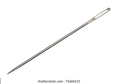 Needle (the tool for sewing) on an isolated white background. - Shutterstock ID 71664115