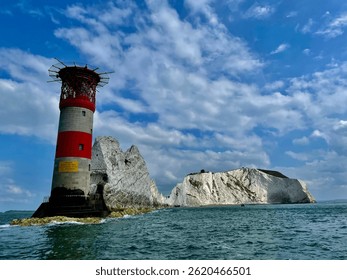 The needles lighthouse with dramatic skys