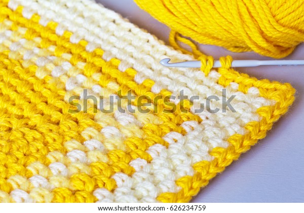 Needlework Crochet Yellow Acrylic Yarn Royalty Free Stock