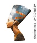 The Nefertiti Bust in profile. Copy. Isolated