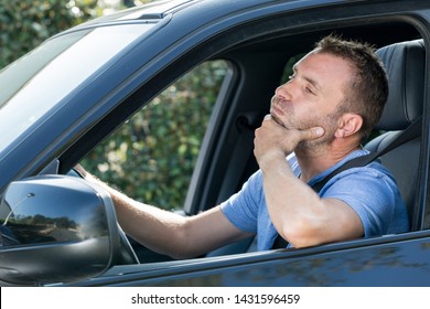 negative man in a car