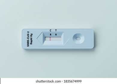 Negative SARS-CoV-2 Rapid Antigen Test Isolated On White Background