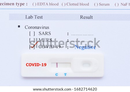 Negative test result by using rapid test device for COVID-19 virus