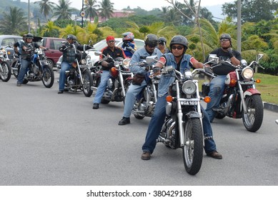 Negeri Sembilan, Malaysia - May,2015: Hundreds Of Motorcyclists Are Join A Charity Convoy At Jelebu, Negeri Sembilan. Organised By Local Bikers Club To Collect Some Money For Help Orphan House   



