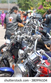 Negeri Sembilan, Malaysia - May,2015: Hundreds Of Motorcyclists Are Join A Charity Convoy At Jelebu, Negeri Sembilan. Organised By Local Bikers Club To Collect Some Money For Help Orphan House 