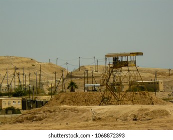 Negev Israel April 14, 2018 View Of A Israeli Army Base In The Negev Desert Afternoon