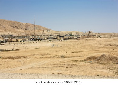 Negev Israel April 14, 2018 View Of A Israeli Army Base In The Negev Desert Afternoon