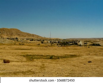 Negev Israel April 14, 2018 View Of A Israeli Army Base In The Negev Desert Afternoon