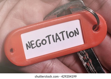 NEGOTIATION Word Written On Key Chain