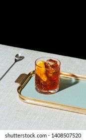 Negroni, an italian cocktail, an apéritif, first mixed in Florence, Italy, in 1919. Count Camillo Negroni asked to strengthen his Americano by adding gin rather than normal soda water.
