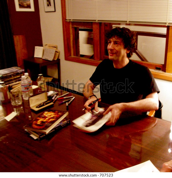 Neil Gaiman Author Book Signing Tattered Stock Photo 707523 Shutterstock