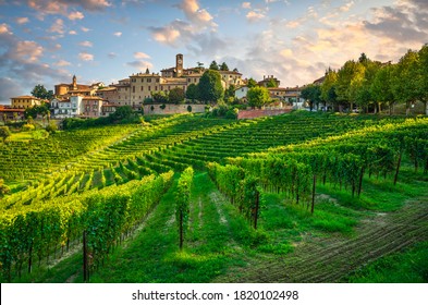 Neive village and Langhe vineyards, Unesco Site, Piedmont, Northern Italy Europe.