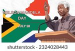 Nelson Mandela Day 18  July 2023  template design illustration. Celebrating Nelson Mandela day illustration.